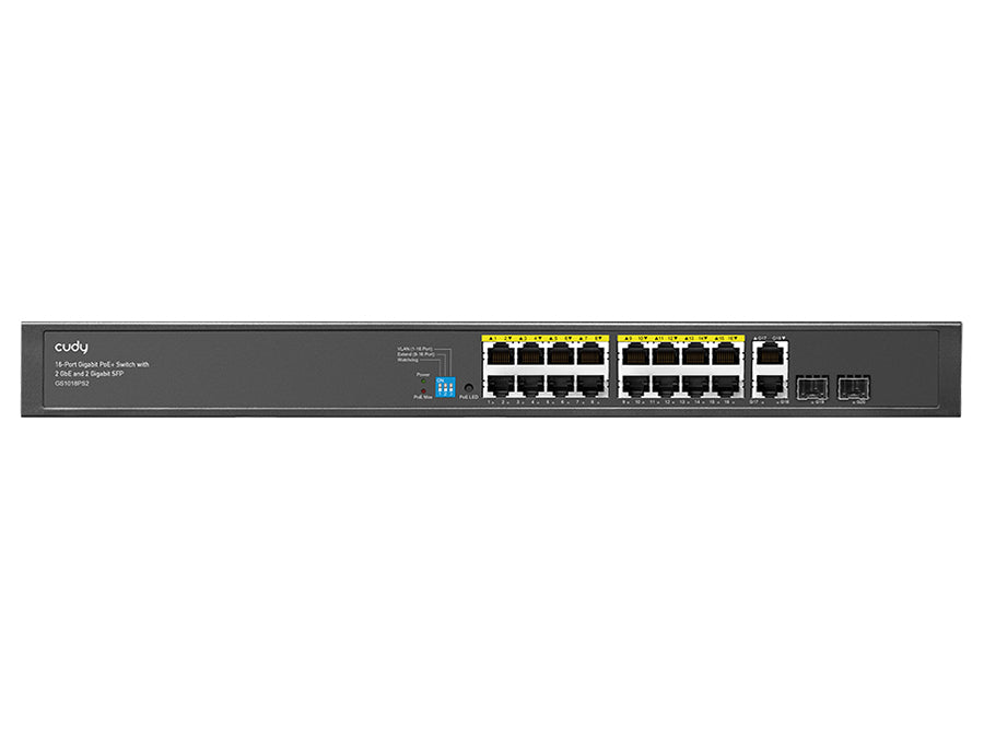Cudy 16 Port Gigabit PoE 180W 2 Gigabit 2SFP Switch - CD-GS1018PS