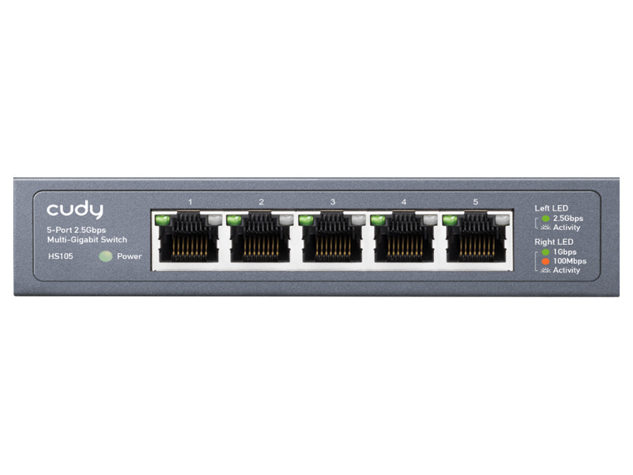 Cudy 5 Port 2.5Gbps Ethernet Metal Desktop Switch - CD-HS105