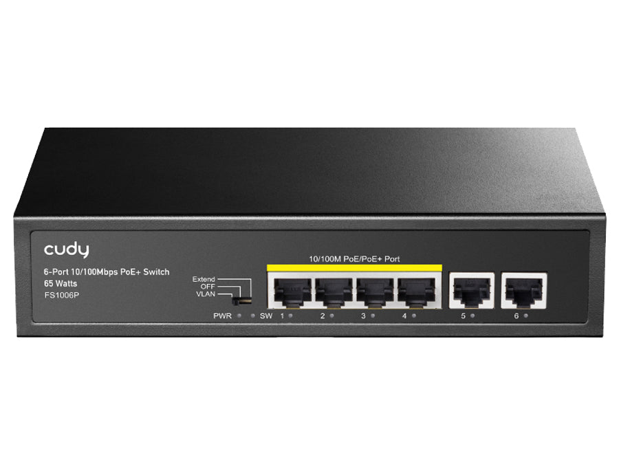 Cudy 6 Port Fast Ethernet 4 PoE 60W Switch - CD-FS1006P