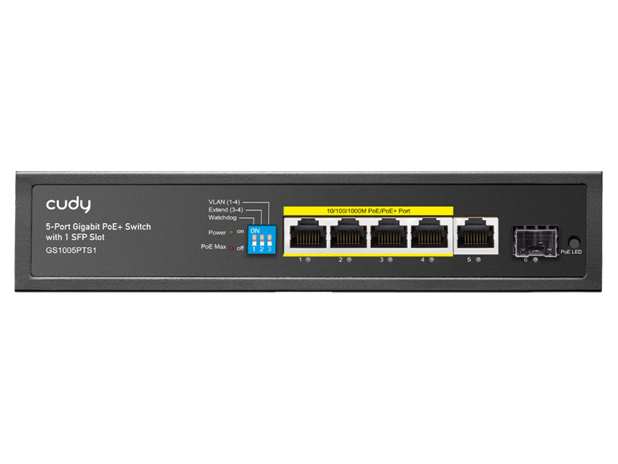 Cudy 5 Port Gigabit 4 PoE 120W 1SFP Switch - CD-GS1005PT