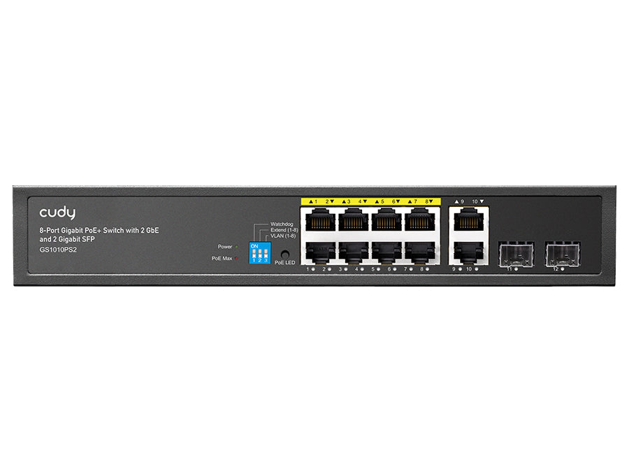 Cudy 8 Port Gigabit PoE 110W 2SFP 2 Gigabit Ethernet Switch - CD-GS1010PS