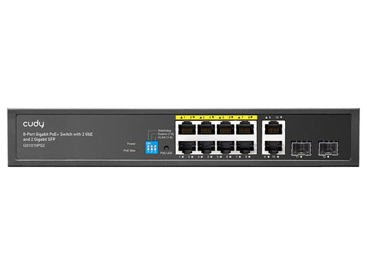 Cudy 8 Port Gigabit PoE 110W 2SFP 2 Gigabit Ethernet Switch - CD-GS1010PS