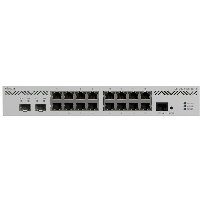 MikroTik Cloud Core 16 Port Gigabit 2SFP+ Passive Cooling Router | CCR2004-16G-2S+PC