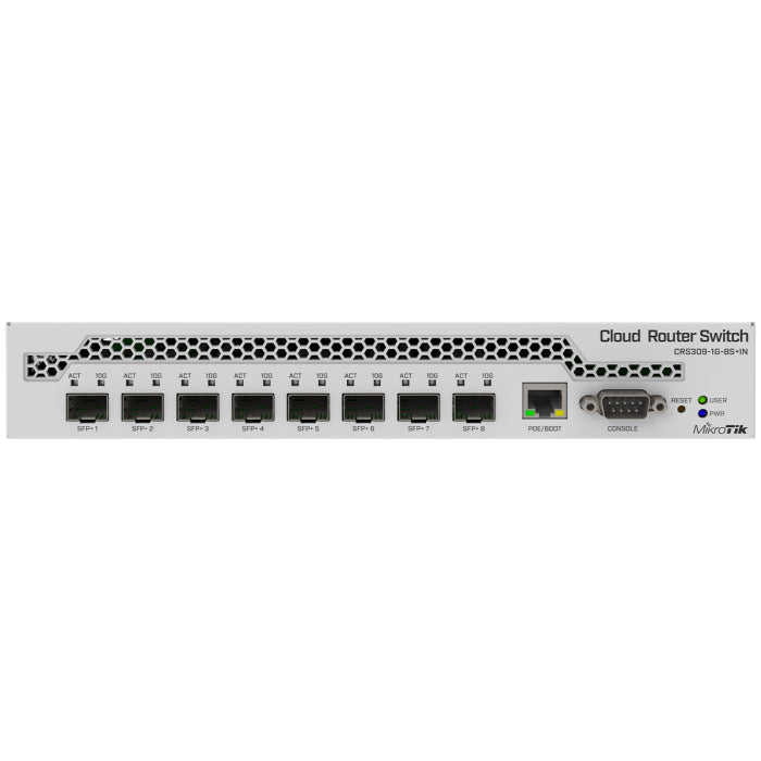 MikroTik Cloud Router Switch 8 Port SFP+ with PoE Input | CRS309-1G-8S+IN