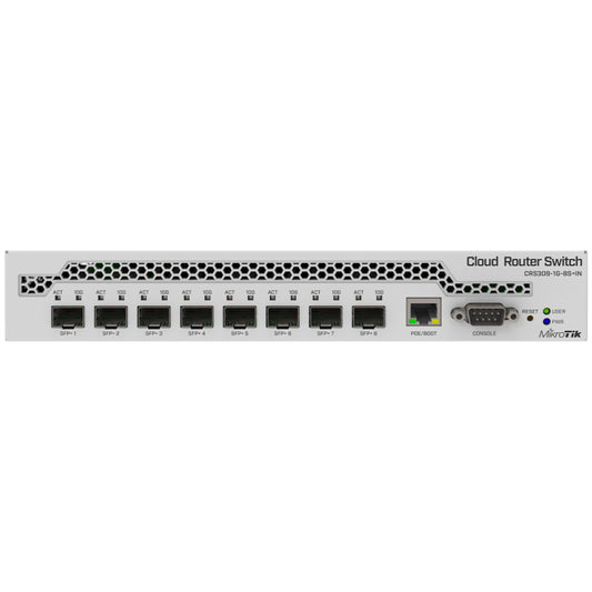 MikroTik Cloud Router Switch 8 Port SFP+ with PoE Input | CRS309-1G-8S+IN