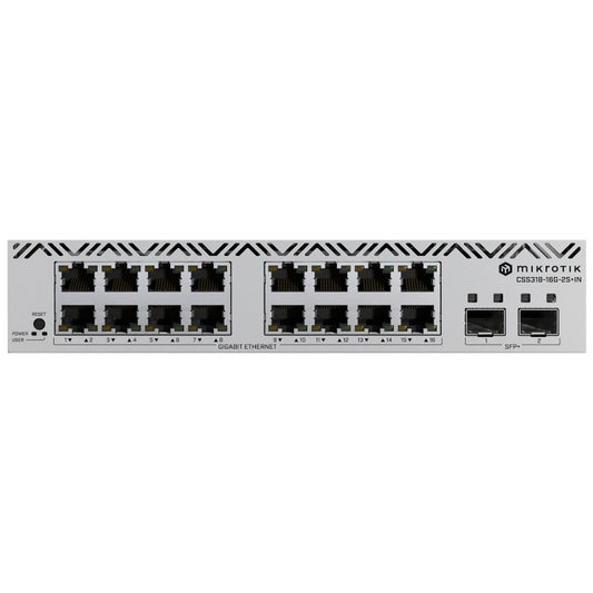 MikroTik SWoS Cloud Smart Switch 16 Port Gigabit 2 SFP+ | CSS318-16G-2S+IN