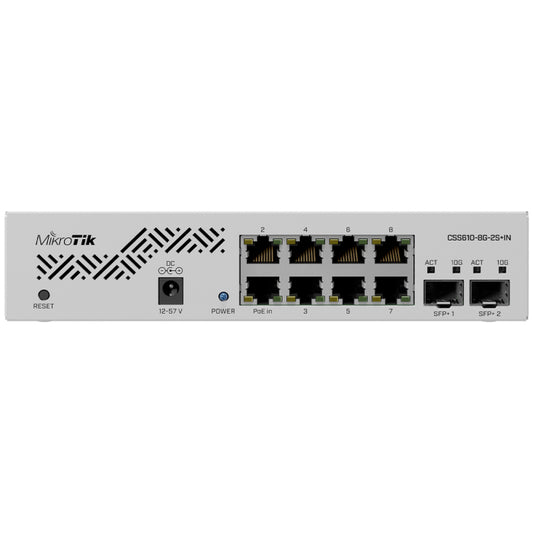 MikroTik SwOS Lite Cloud Smart Switch 8 Port Gigabit 2SFP+ PoE Input | CSS610-8G-2S+IN