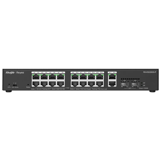 Reyee 18 Port Gigabit with 16 PoE 250W 2SFP Smart Managed Switch | RG-ES220GS-P