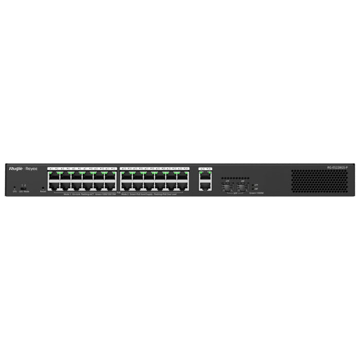Reyee 26 Port Gigabit with 24 PoE 370W 2SFP Smart Managed Switch | RG-ES228GS-P